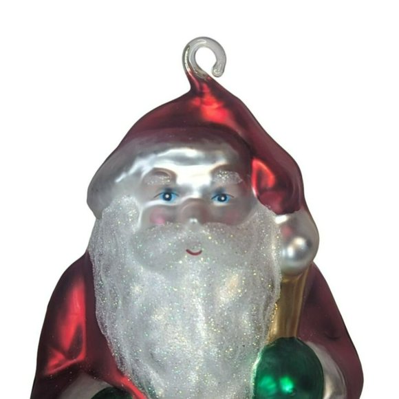 Vintage Blown Glass Santa Claus With Sack of Presents Christmas Figurine 10-Inch - Picture 2 of 6